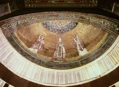 Saint Agnes between Two Popes, from the Apse, 625-36 by Byzantine School